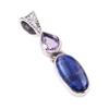 Natural Kyanite,Pink Amethyst 925 Solid Sterling Silver Gift Pendant 1.25" s0P64