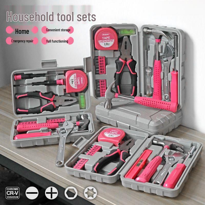 HiSpec Household Tool Set: Includes Pliers, Flathead & Phillips Screwdrivers, Tape Measure, Wrench, for Home Repairs.