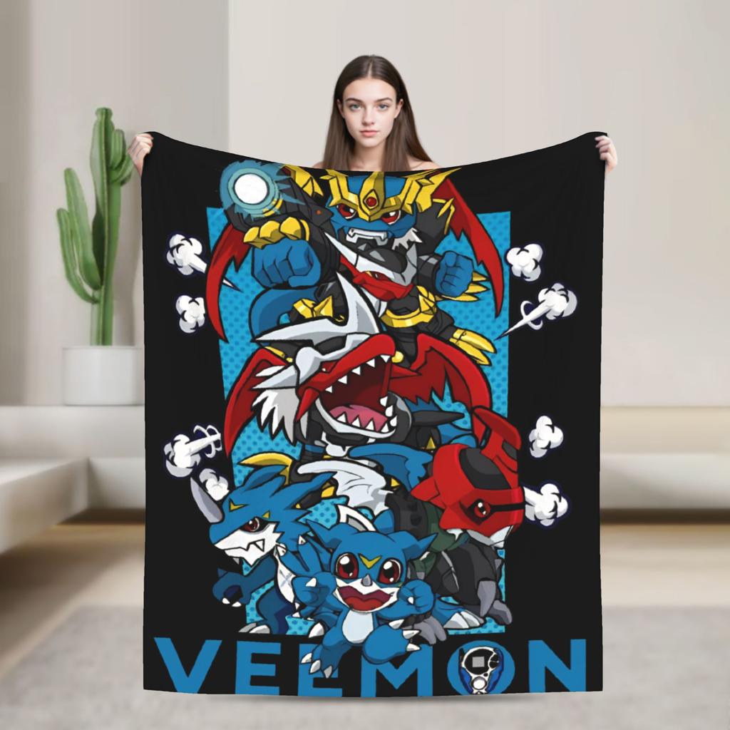 digimon adventure gatomon Flannel Blankets  Warm Soft Bedding Throws for Living Room Picnic Fluffy Bedspread Sofa Bed Cover