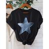T-shirt Grafica Taglia Europea, Manica Corta Girocollo Top Casual per Estate e Primavera, Abbigliamento Donna