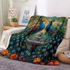 1PC Peacock Garden Fountain Blanket, Throw For Sofa, Bed, Travel, Printing Blanket With Soft And Warm Fabric yy250918161