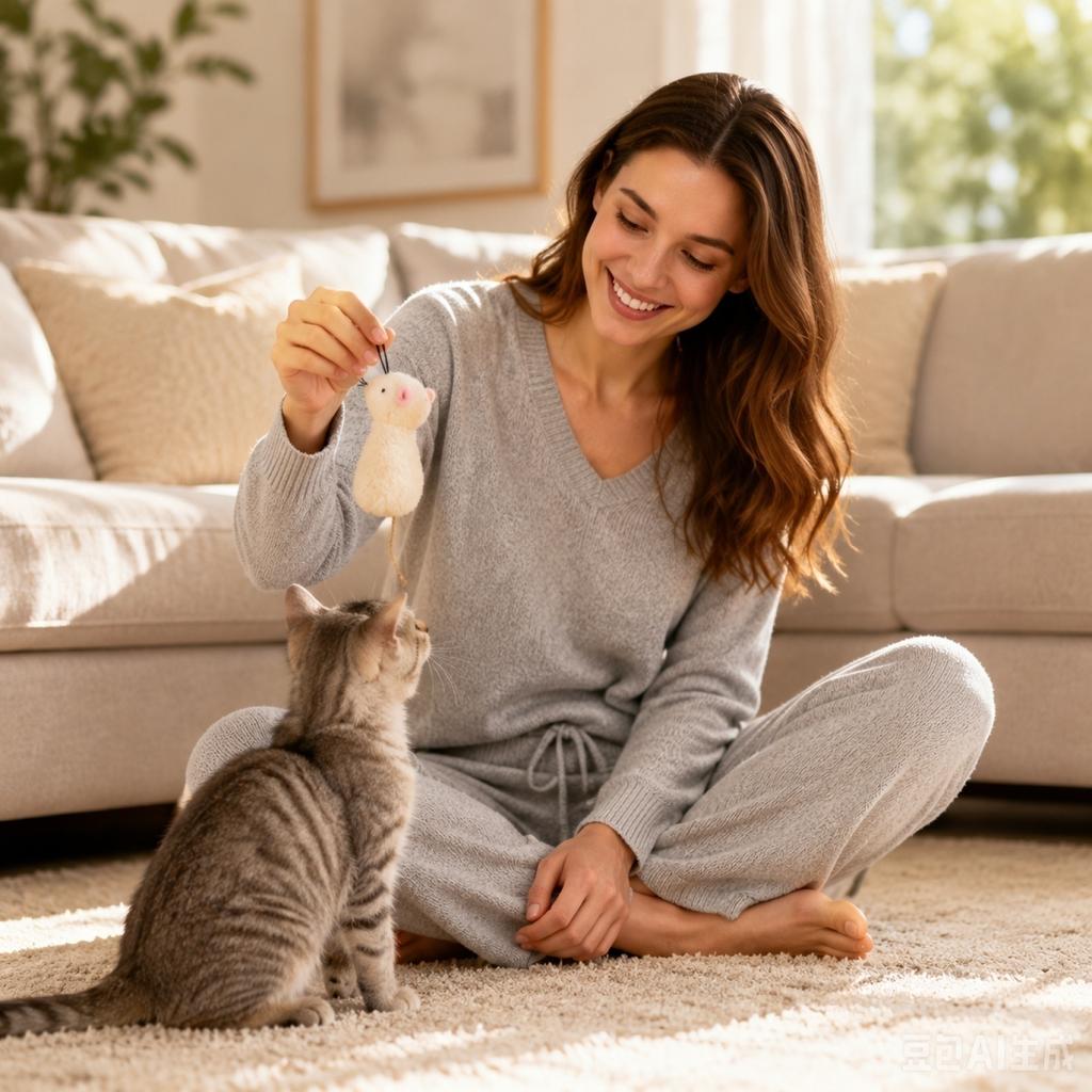 Plush Catnip Mouse Toy Soft Stuffed Animal Pet Toy with Long Tail and Whiskers for Cat Interactive Play and Exercise