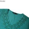 ZANZEA Abito Elegante da Donna Casual con Ricami e Inserti, Scollo a V, Manica 3/4