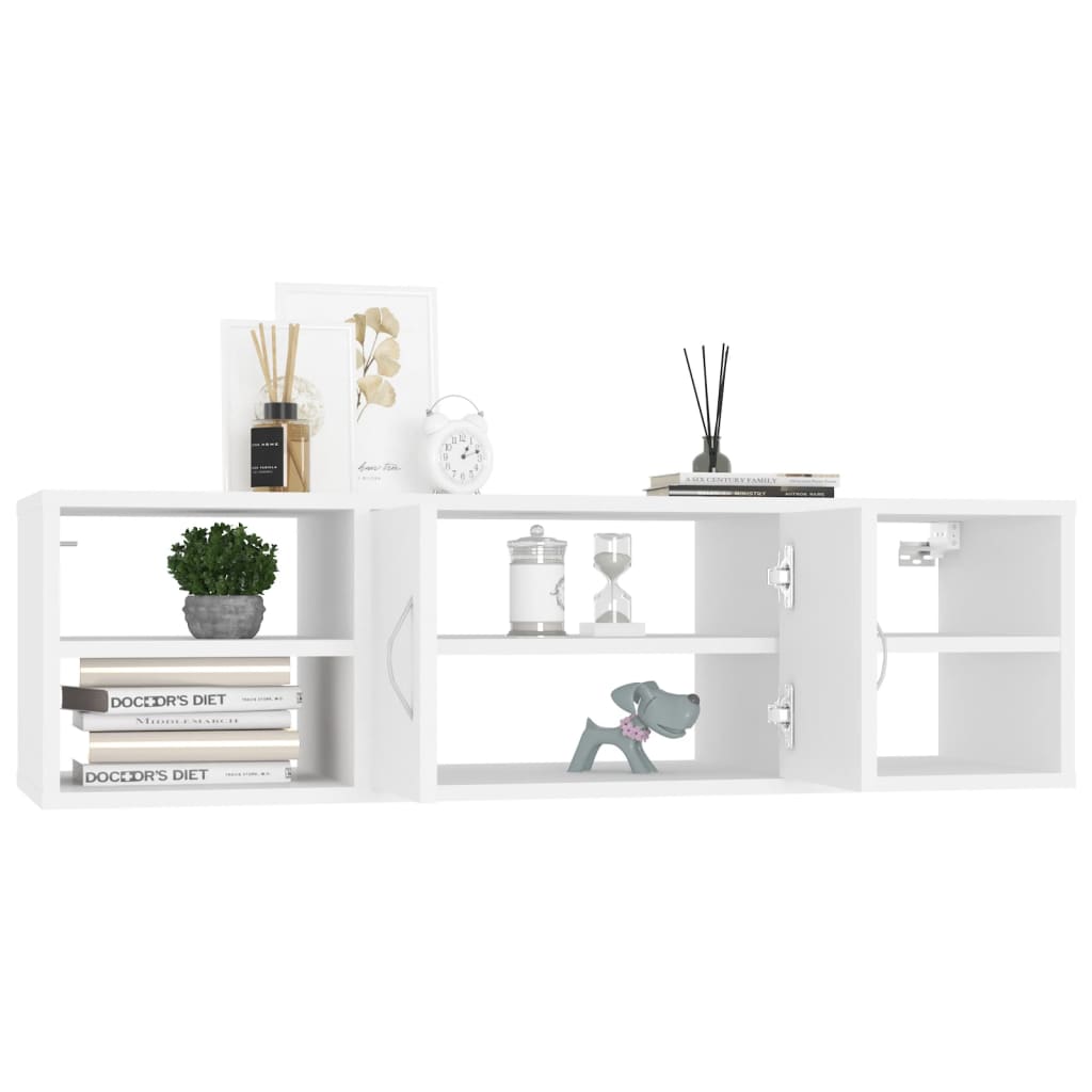 Wall Shelf White 102x30x29 cm Particleboard