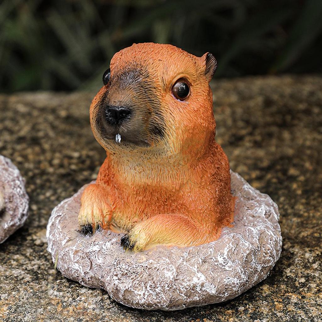 Mongoose Marmot Resin Garden Statue - Outdoor Lawn Animal Ornament