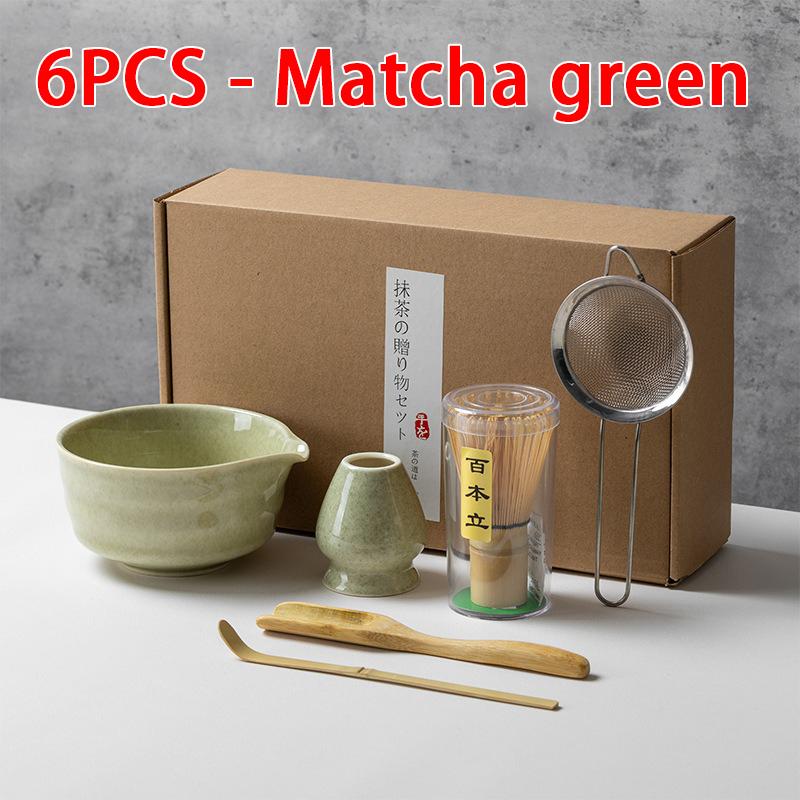4/5/6PCS Matcha Set Bamboo Matcha Whisk Ceramic Bowl Matcha Ceramic Set Home Tea-making Tools Accessories Birthday Gifts CJTZ004