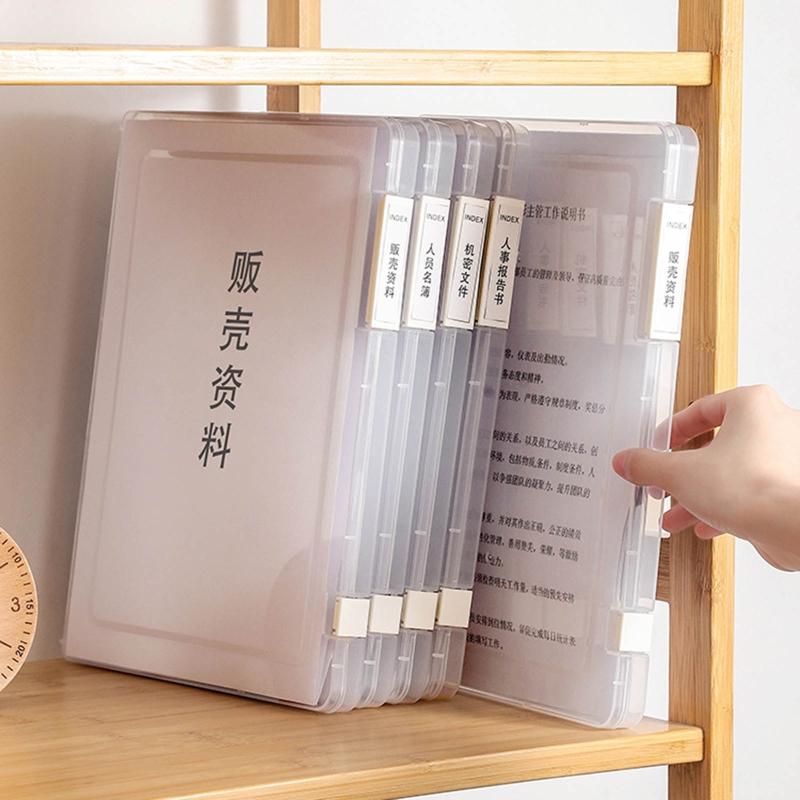 Portable A4 File Box Clear Document Storage for Case Portable Project for Case A4 Paper Organizer for Office Travel 12x9