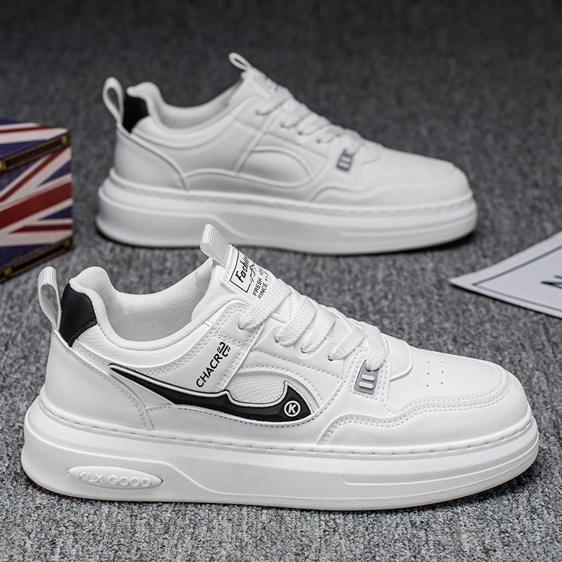 

Чоловіче модне повсякденне низьке взуття для скейтбордингу Хлопчики Зручні кросівки Студенти У тренді М’яка підошва Класичне дихаюче спортивне взуття Не ковзає 44 чорний/білий