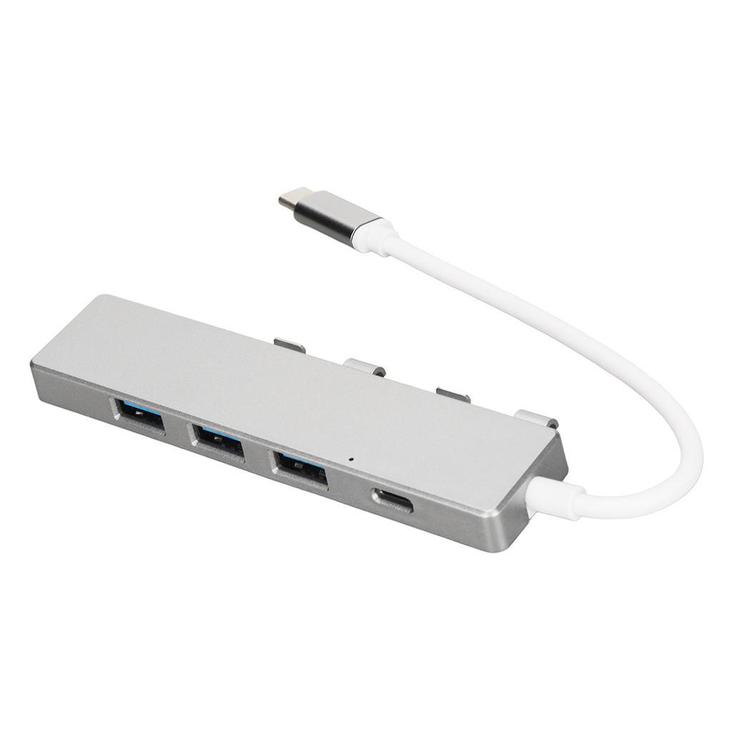 USB C zu USB Hub High Speed 1xUSB3.0 Port 3xUSB2.0 Ports 1xUSB C Stromanschluss USB C Hub Multiport Adapter Silber