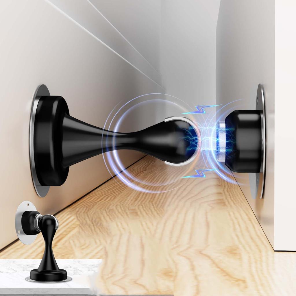 Stainless Steel Door Stoppers For Bottom Of Door| Magnetic Door Stop For Wall And Floor Mounting| No Drilling Door Catch Door Holder