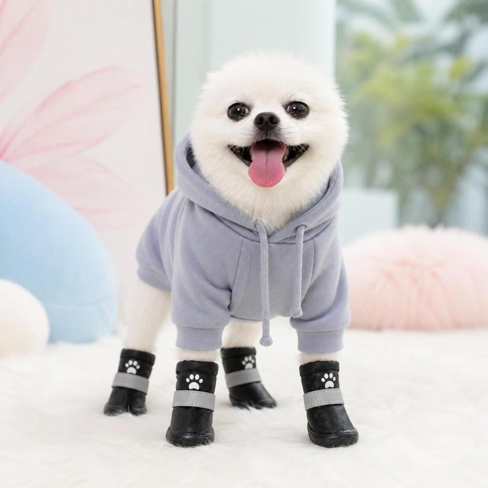 4Pcs Anti-Slip Dog Shoes Waterproof Dog Footwear Fashion Pet Boots Puppy