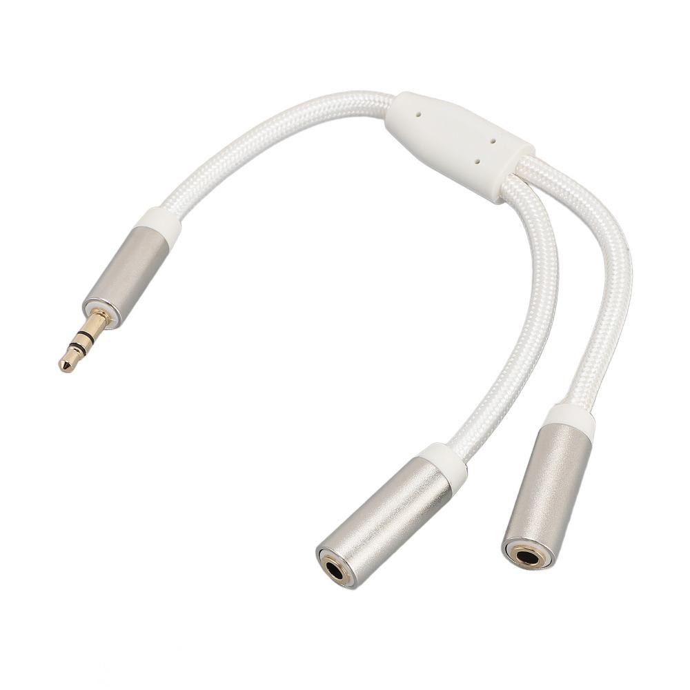 20cm/7.87in Headphone Splitter 3.5mm 1 Male to 2 Female Dual Output Aux Cord for PC