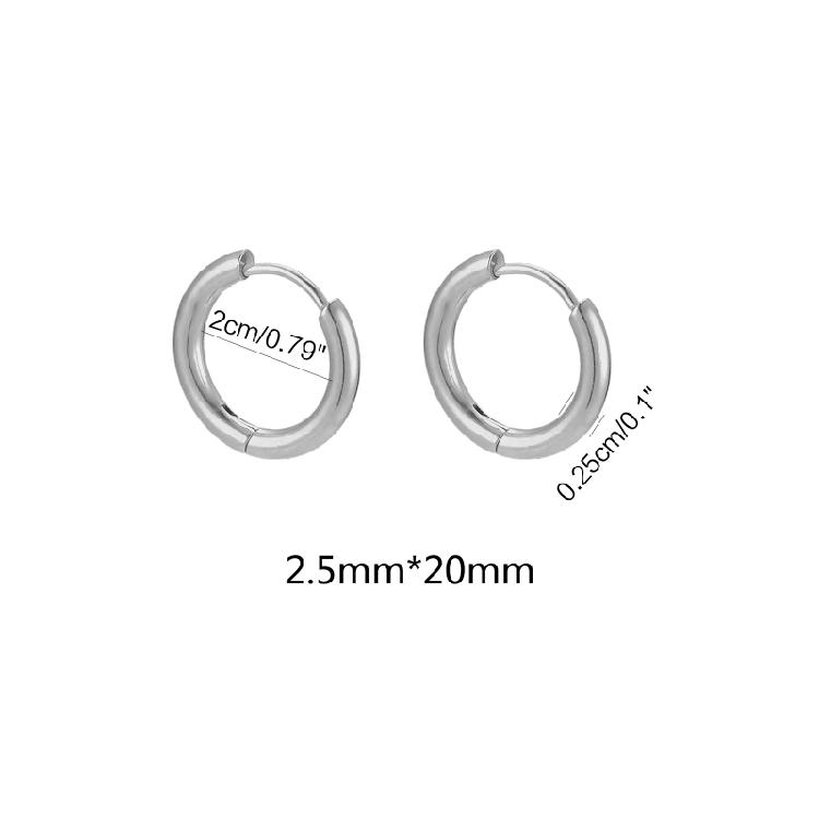 10Pcs Boucle d'oreille Femme Homme Punk Hiphop Cadeaux Acier Inoxydable Résistant aux Allergies Boucle d'oreille Anneau Huggie Piercing Oreille Homme
