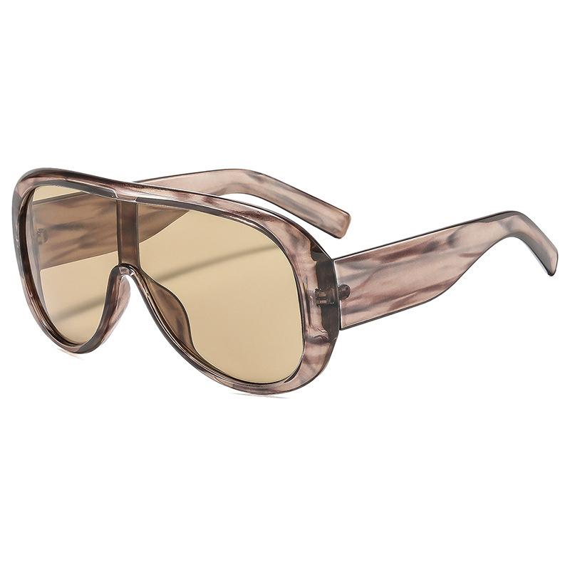 

Oversized One-Piece Aviator Sunglasses Women Large Punk Sunglasses Men Ins Popular Glasses Leopard Print Large Frame Sunglasses