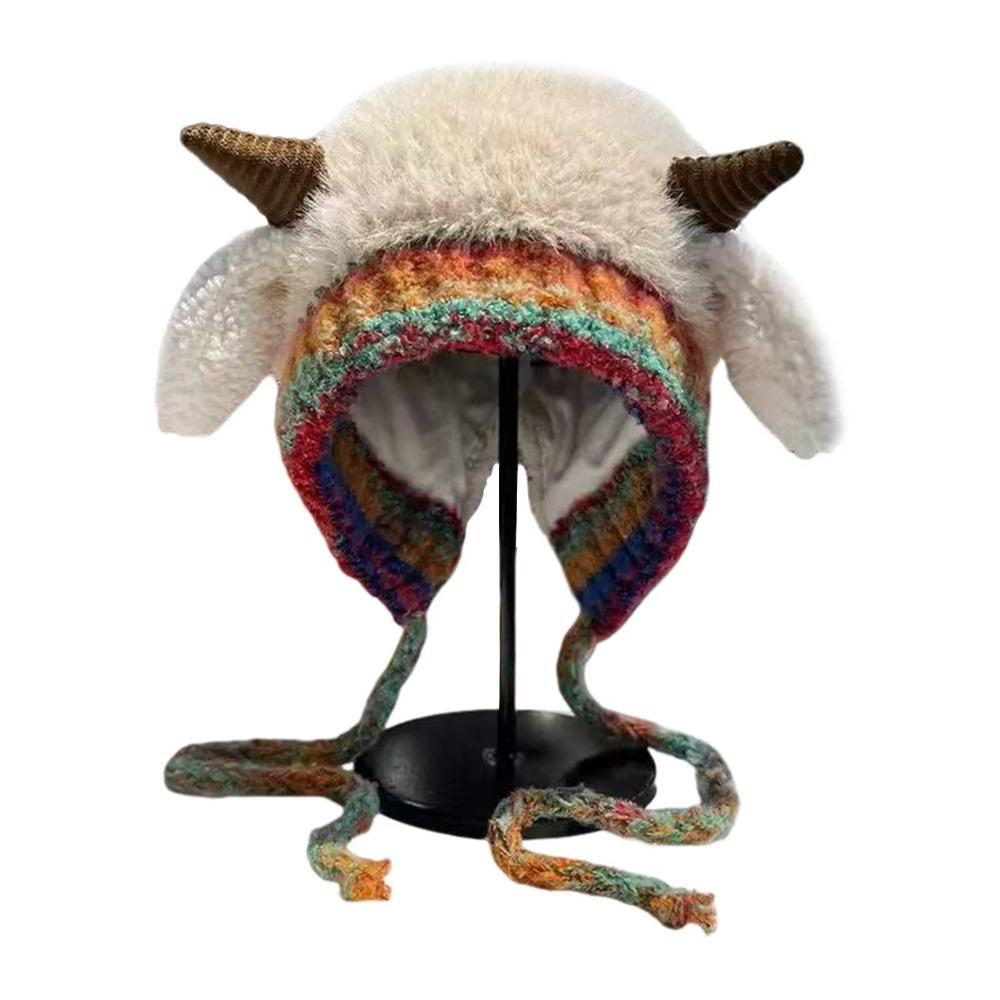 Korean Style Ear Protection Hat Soft Women Fluffy Hat Plush Pullover Hats Autumn and Winter