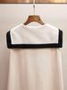 Women's Spring/Summer Color Block Sailor Collar Vest Dress
