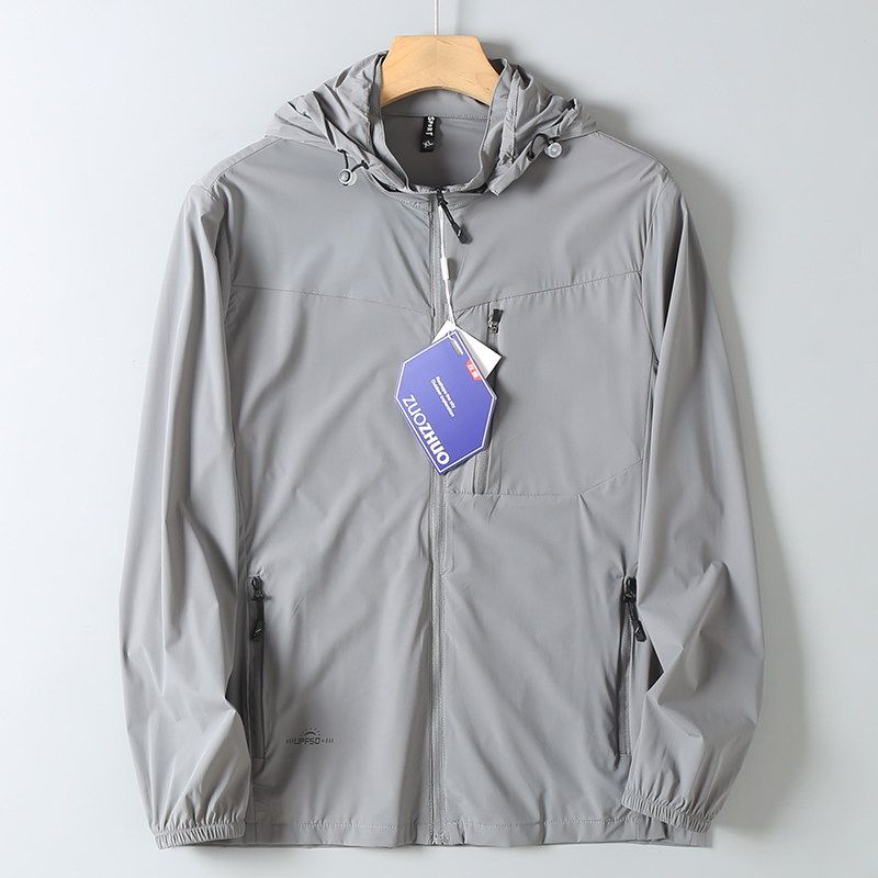 Men's Lightweight Breathable Sun Protection Jacket for Summer Outdoor Casual Wear with Hood, Cool and Trendy