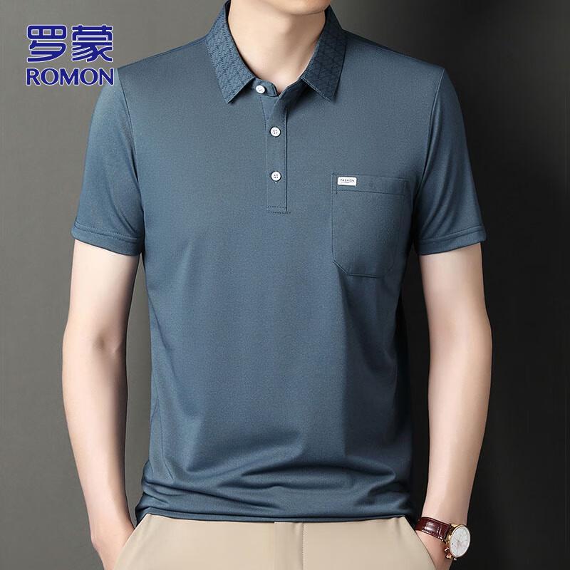 ROMON Men s Short Sleeve Business Casual Polo Shirt XL