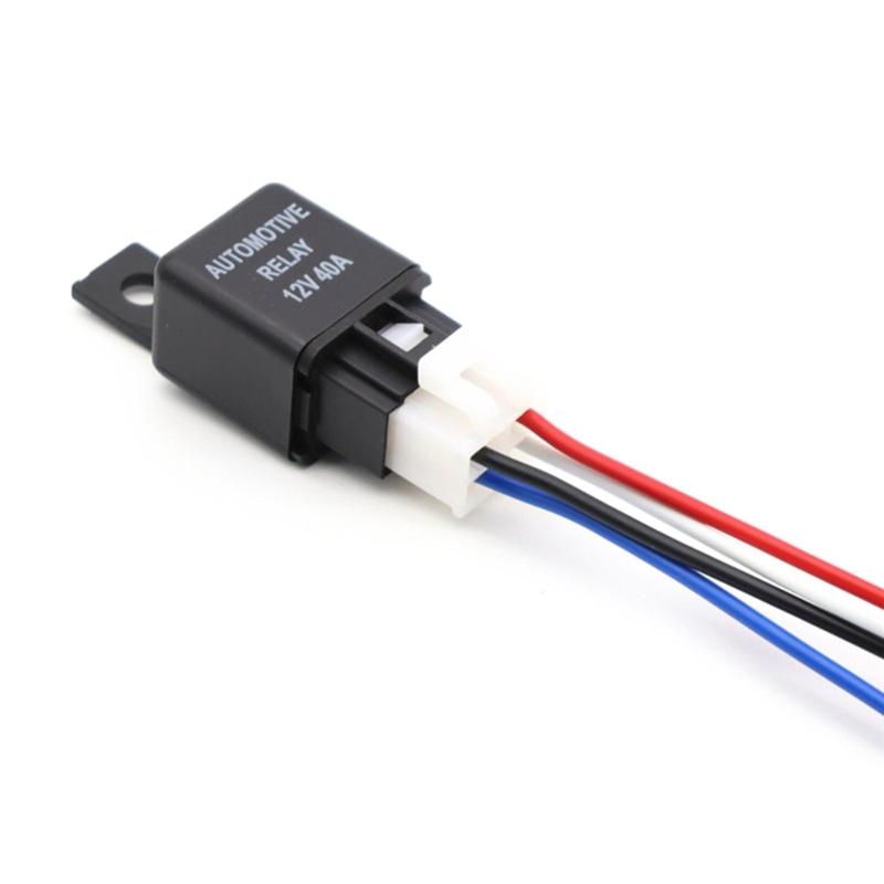 Universals SPST 4 Pin 12V 40.0A Automotive Relays Pair With Pre Connection Bundles for Truck Car Electrical Systems