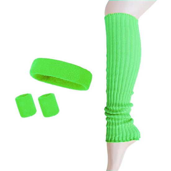

Yousheng 4Pcs/Set Women Headband Wristband Leg Warmer Sweat Absorbing Yoga Pilates Gym Knitted Calf Compression Sleeve Workout Accessory