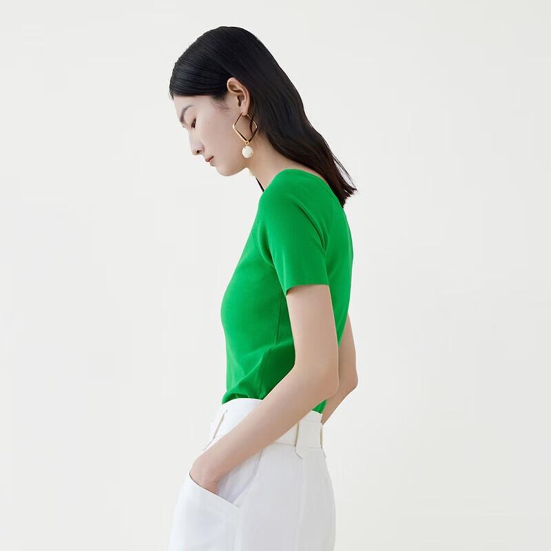 

Edition Women s Summer Short Sleeve Boat Neck Knit T-Shirt XS