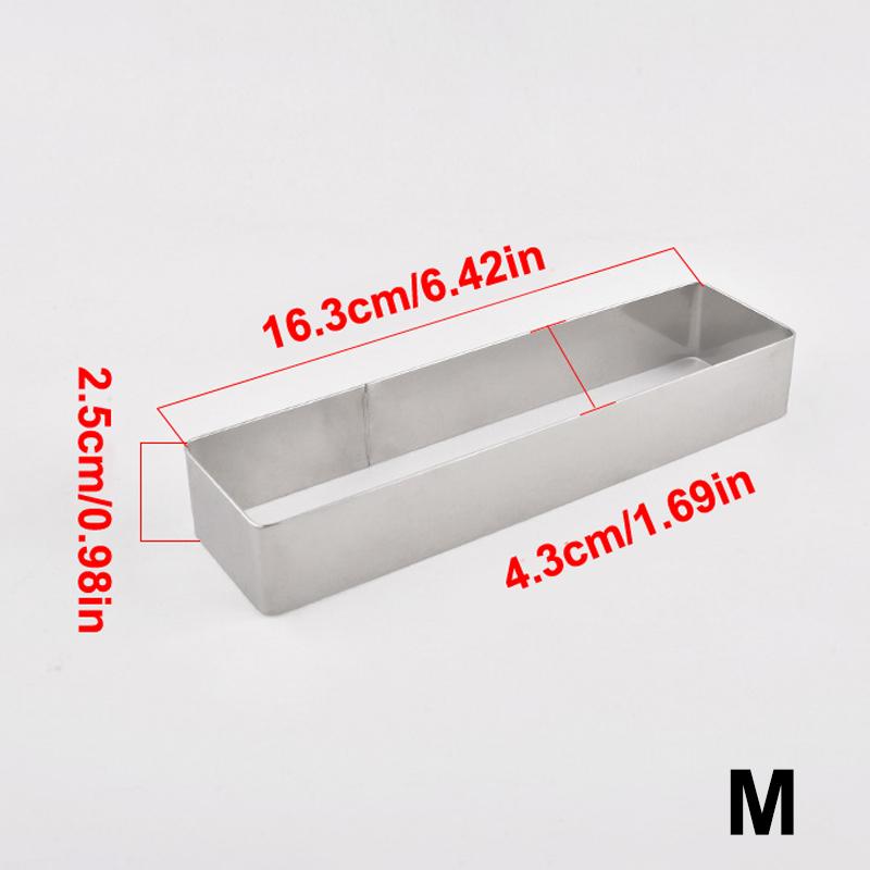 4 Sizes Stainless Steel Mousse Ring Rectangle Oval Cake Ring Cookie Cutters Mousse Baking Mold Tiramisu Puff Bake Tools