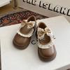 Kids White Lace Bow Decor Mary Jane Shoes