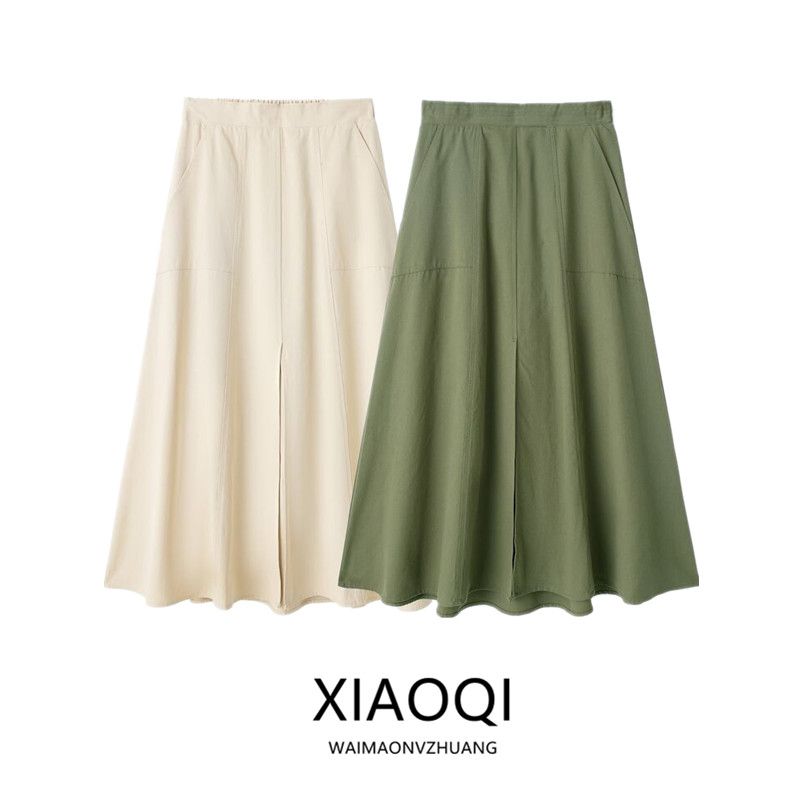 Fashion Style 2024 Summer New Arrival Women's Fashion Casual Easiest for Match Minimalist Layer Midi Skirt Skirt 8741070