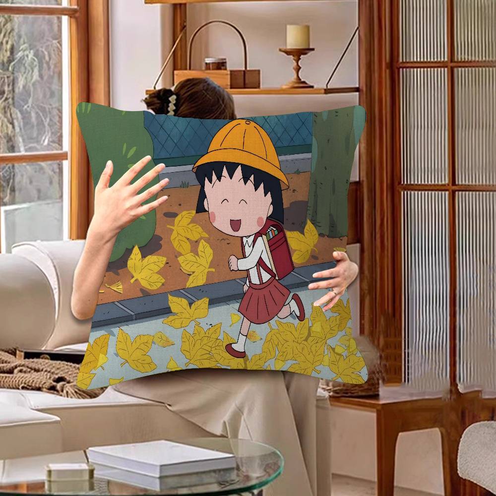 C-Chibimaruko Chan Cushion Cover Pillowcase Upholstery Sofa Throw Pillow Home Decor Pillowcas
