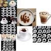 Durable Plastic Coffee Stencil Set 16 Pieces Modern Simple Design For Latte Art