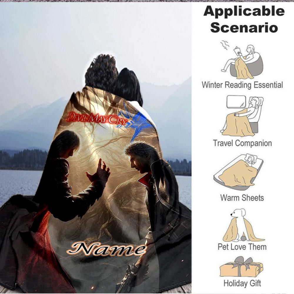 Custom 1pc Devil May Cry Artwork Blanket, Soft And Comfortable Blanket, Casual Warm, Camping Travel Blanket, Birthday Gift Q91232