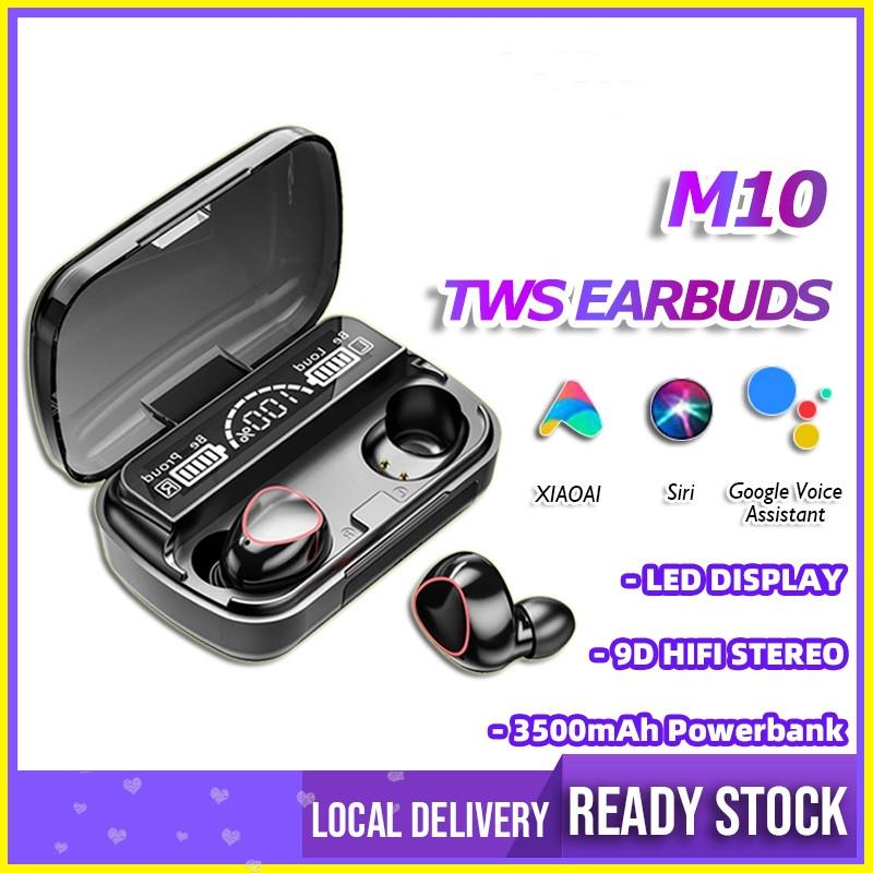 

Беспроводные Bluetooth-наушники TWS M10 со светодиодным дисплеем, зарядным устройством емкостью 3500 мАч, 9D стереонаушники-вкладыши, спортивная водонепроницаемая гарнитура Bluetooth 5.1 чёрный