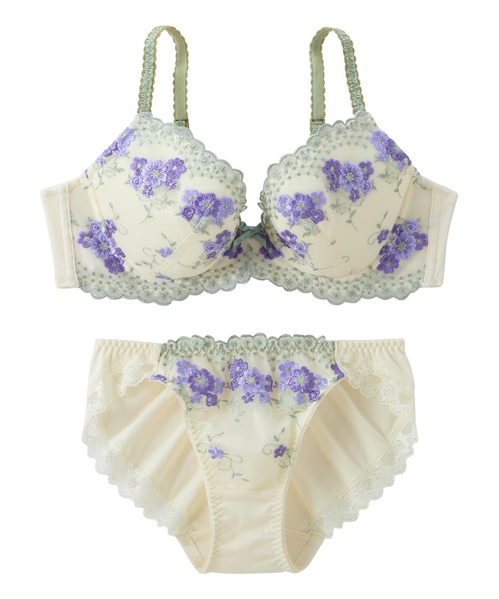 

Nissen Floral Bra and Panty Set Bouquet Cream and Sizes Women s (Flower Pattern) (Triumph) Green, E85/LL-3L
