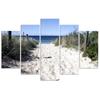 Feeby Five piece picture canvas print, Path through the dunes