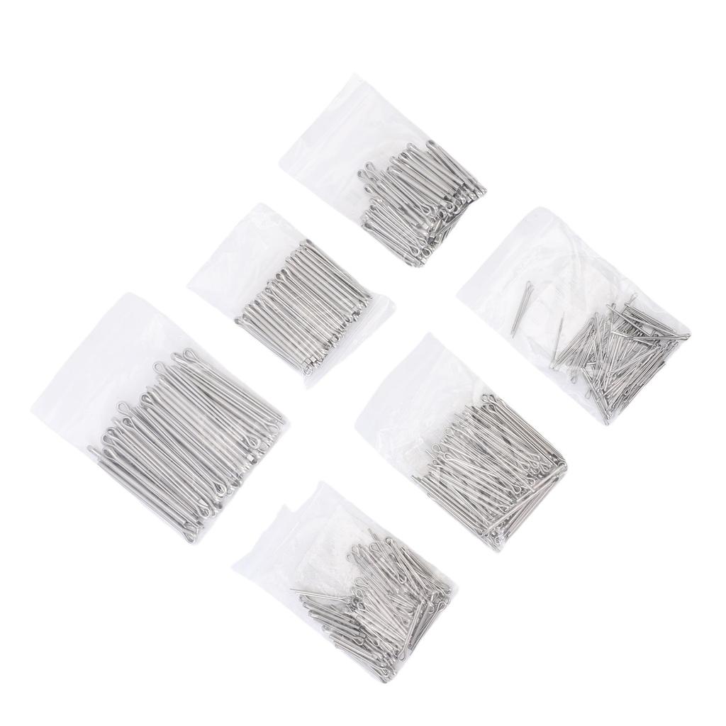 410PCS Cotter Pin Assortment Kit In 6 Different Sizes Galvanized Steel Heavy Duty Straight Shaped Hardware Pins for