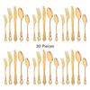30Pcs Silver Royal Dinnerware Set Knife Dessert Fork Spoon Flatware Stainless Steel Cutlery Kitchen Silverware Tableware Set