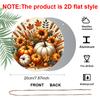 2D Flat, 1pc Round Aluminum Hanging Sign, Rustic Farmhouse Metal Wall Decor - Autumn Harvest Pumpkin & Fall Signs, Seasonal Plaque Suitable for Home