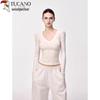 Woodpecker Women's V-Neck Long Sleeve Slim Fit Knit Top