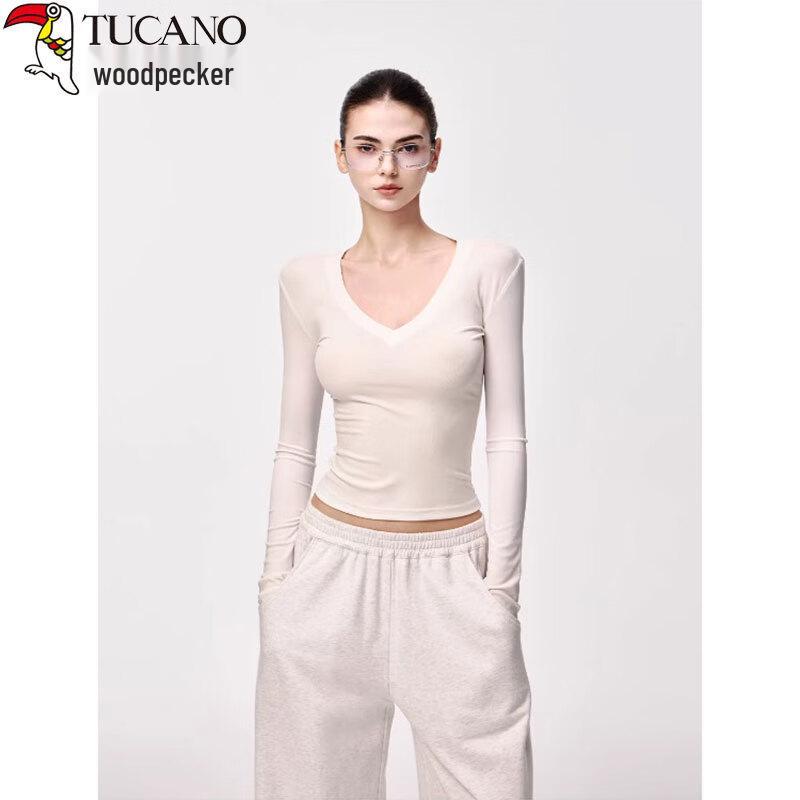 Woodpecker Women's V-Neck Long Sleeve Slim Fit Knit Top