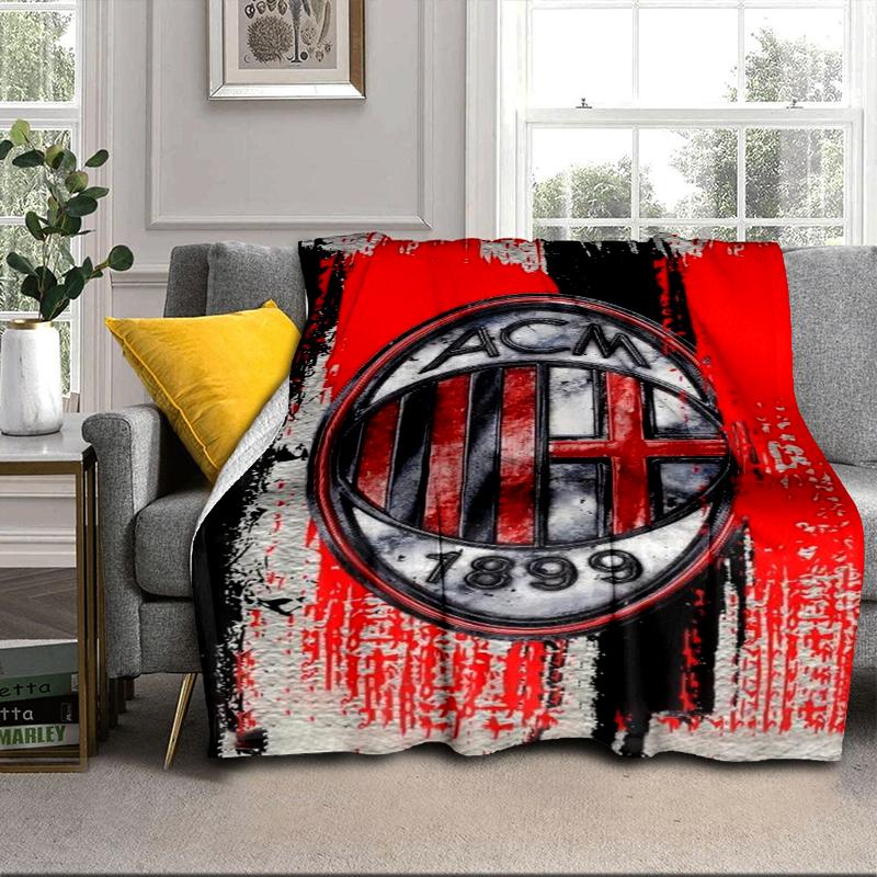 Ac Football Club Blanket Flannel Blanket for bed, sofa, Camping, Hiking, Picnic Essentials, gift for family Fan gifts
