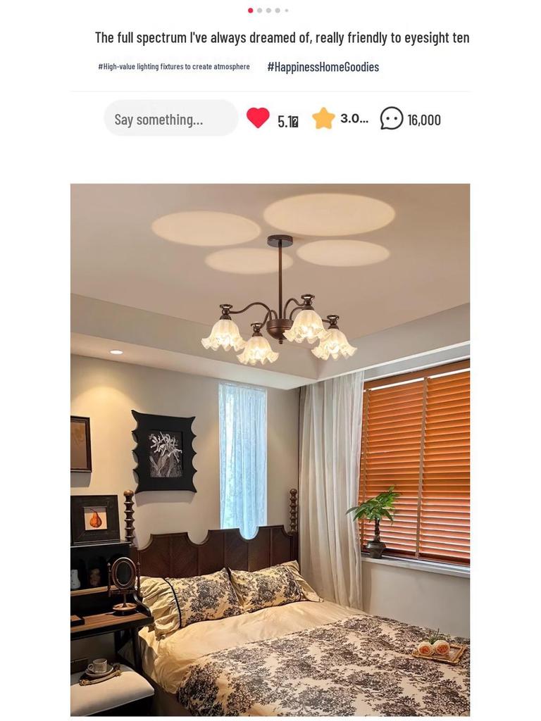 2026 Retro Mid-Century Chandelier: American Countryside Style for Living Room, Bedroom, Dining Room, or Hall