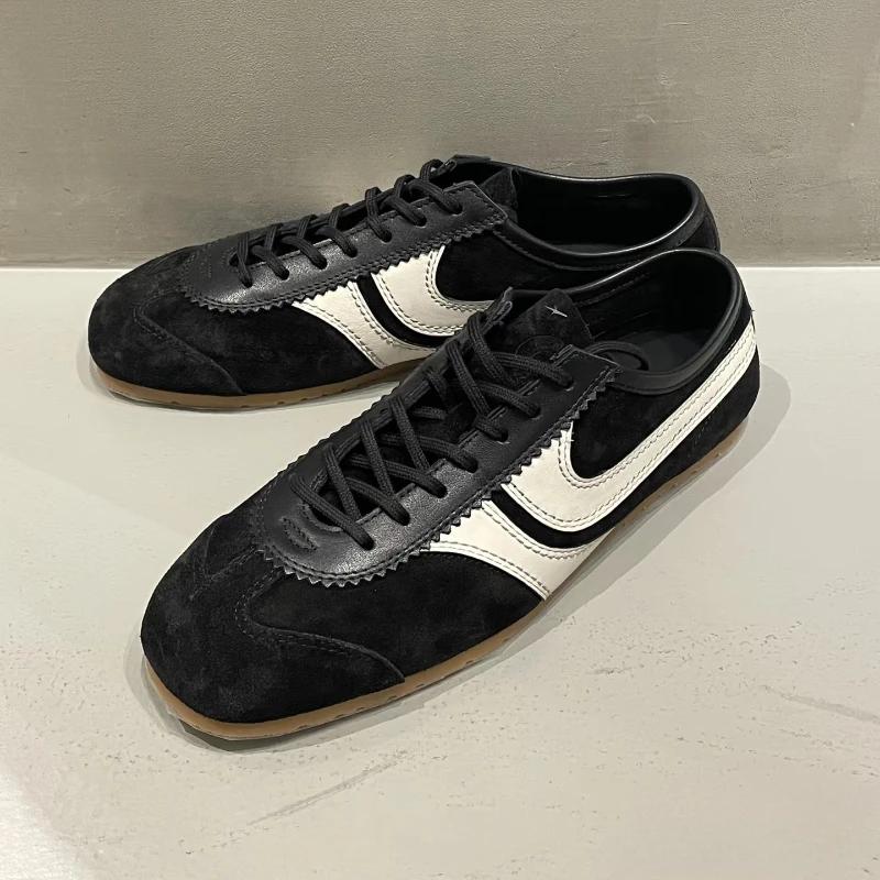 

Модная обувь Форрест Гамп Женская 2025 Четыре сезона Натуральная кожа Женские кроссовки Плоские Повседневные Ретро Немецкие тренировочные туфли Лоферы 35 чёрный