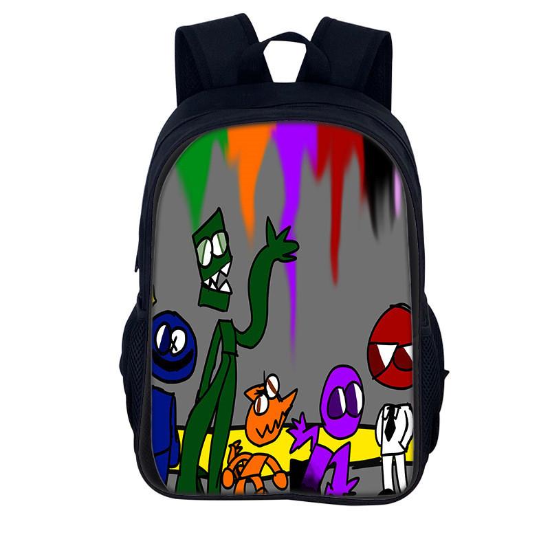 Rainbow Friends Kids Backpack With Polyester Material And Spacious Design For School And Daily Use