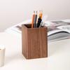 Drewniany Dębowo-Orzechowy Pojemnik na Pędzle Prosty Organizer na Pędzle do Makijażu Artykuły Biurowe/Szkolne