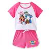 Kids' Summer Color Block Set: Short Sleeve T-shirt & Shorts for Boys and Girls