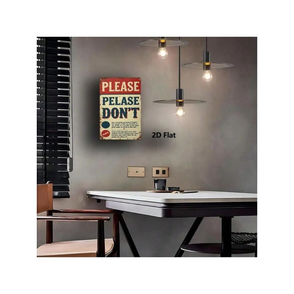Vintage Metal Wall Art Sign, Retro Bar Decor Plaque 8x12 Inch
