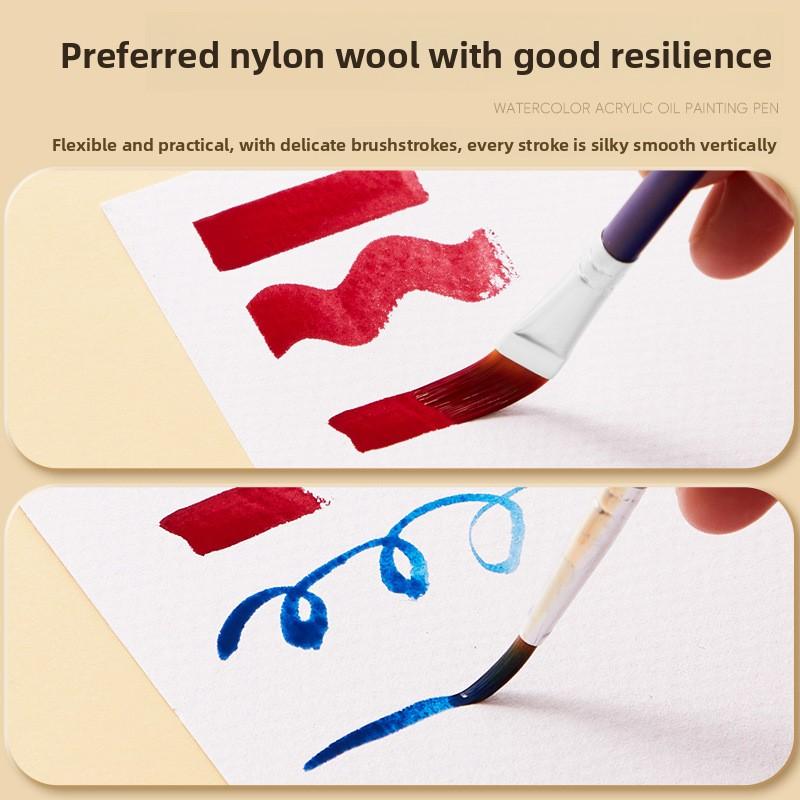 6 pcs sets multi-functional round head art painting plastic rod children DIY paint watercolor gouache oil brush for art lessons