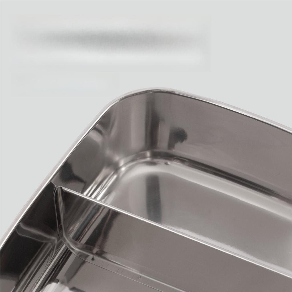 Stainless Steel Compartment Lunch Box - Foldable Heat-Resistant Handle, Lockable Flavor-Separated Food Container, Space-Saving