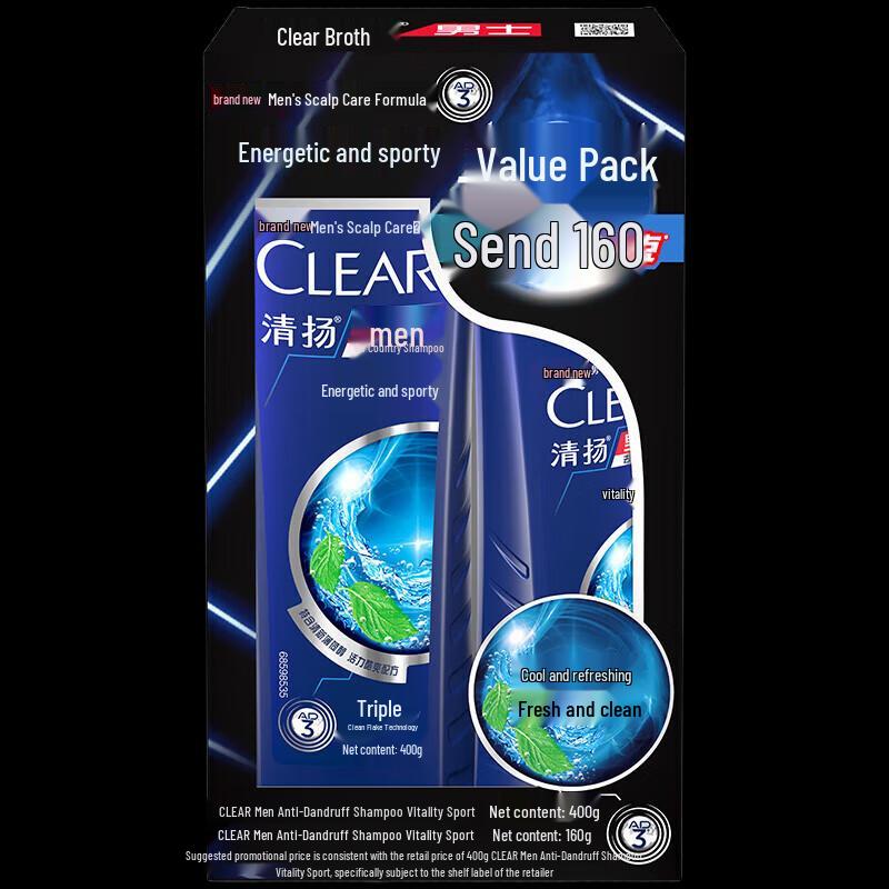 Clear Men s Anti-Dandruff Active Sport Mint Shampoo
