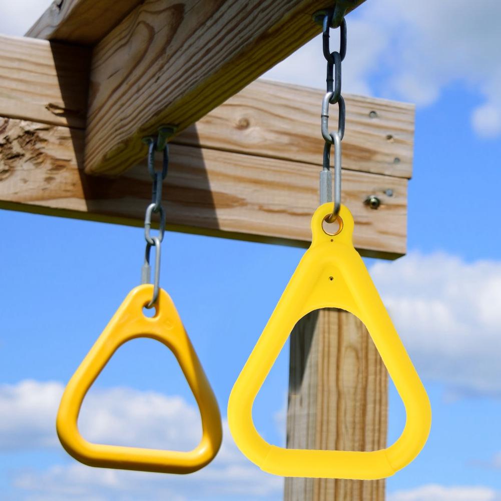 Plastic Yellow Kids Children Flying Gym Rings Pull Up Ring for Sports Game Outdoor Indoor Fitness